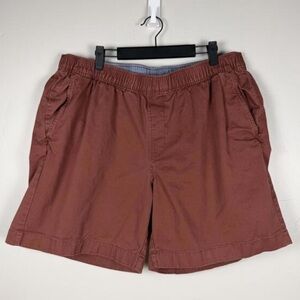 Men's Elastic Waist Casual Shorts - Rust